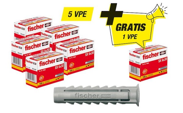 Fischer-Aktions-Set best. aus 5 x 94 033 01 +Gratis 1x 94 033 01 Dübel SX