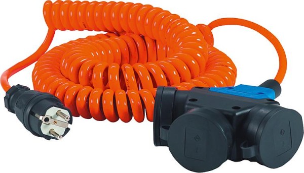 Verlängerungskabel 3-fach, Plus H07BQ-F 3G1,5 orange,IP44, Arbeitslänge bis 500mm