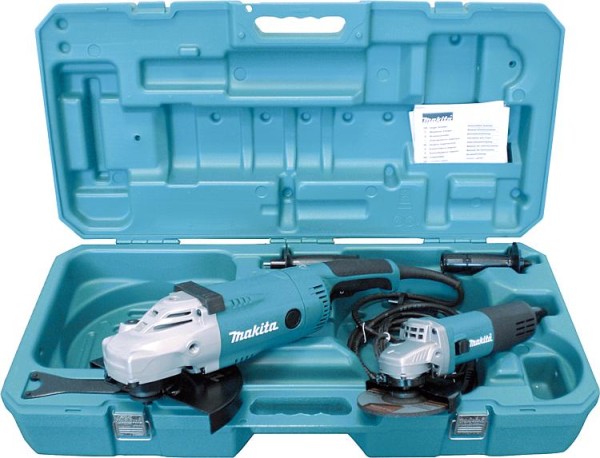 Winkelschleifer-Set MAKITA 840 & 2200 Watt, D: 125 & 230mm im Koffer DK0052G