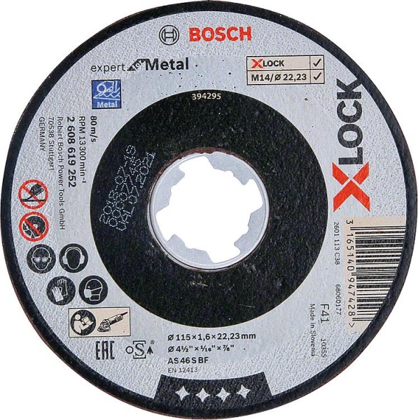 Trennscheibe BOSCH® gerade für Metall und mit X - Lock Aufnahme Ø 125 x 2,5 mm