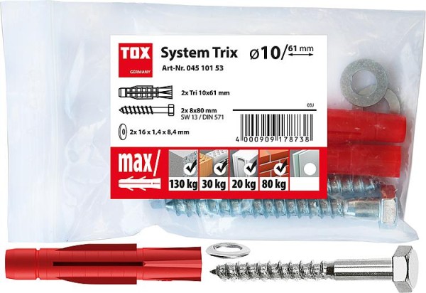 Montagesatz System Trix 10 x 61mm