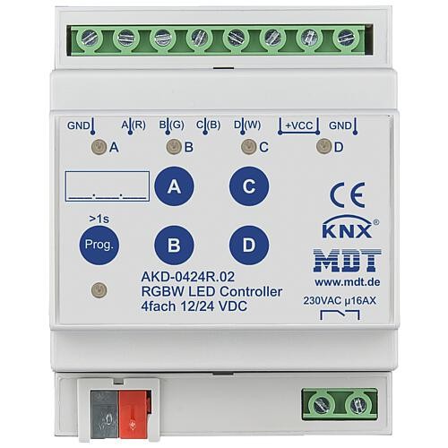 Reiheneinbaugerät LED Controller 4-Kanal 4/8 A, RGBW, 4TE, REG AKD-0424R.02