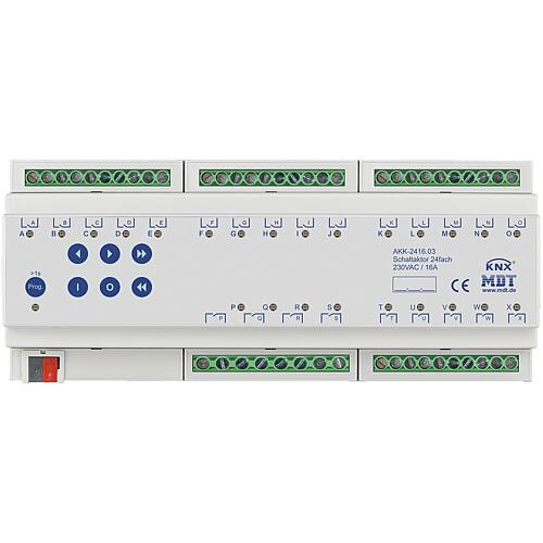 Reiheneinbaugerät Schaltaktor 24-fach, 12TE, REG, 16 A, 230 V AC, Kompakt, 70 µF, 10 EVG