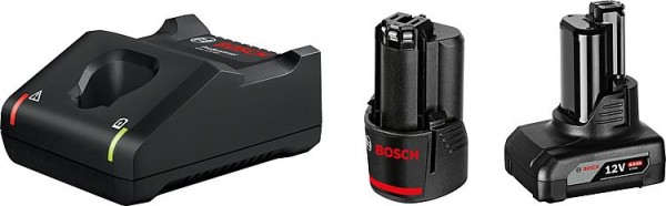 Akku-Set BOSCH 12V mit 1x 2,0 und 1x 4,0 Ah Akkus und Ladegerät