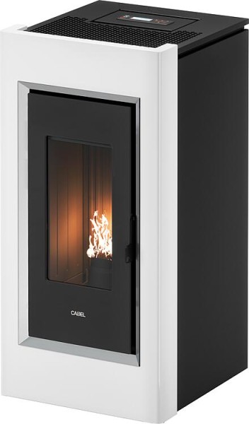 Pelletofen Cadel Prince Plus 11, T1 Wifi Grundgerät mit Verkleidung Metall Weiß 11 KW, Warmluftverte