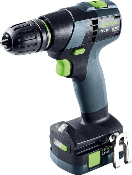 Akku-Bohrschrauber Festool TXS 12 2,5-Plus, 10,8 V mit 2x 2,5 Ah Akkus und Ladegerät