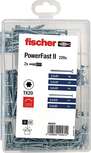 Schraubensortiment, Meisterbox PowerFast II, Senkkopf Voll- und Teilgewinde, Torx®, 220- teilig