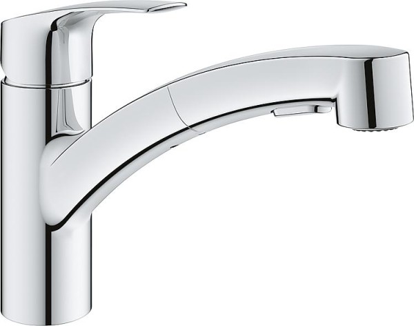 Spültischmischer Grohe Eurosmart herausziehbare Geschirrbrause Ausladung 227 mm chrom