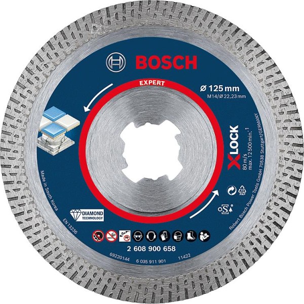 Diamanttrennscheibe BOSCH Expert HardCeramic Ø 125x1,4mm X-Lock