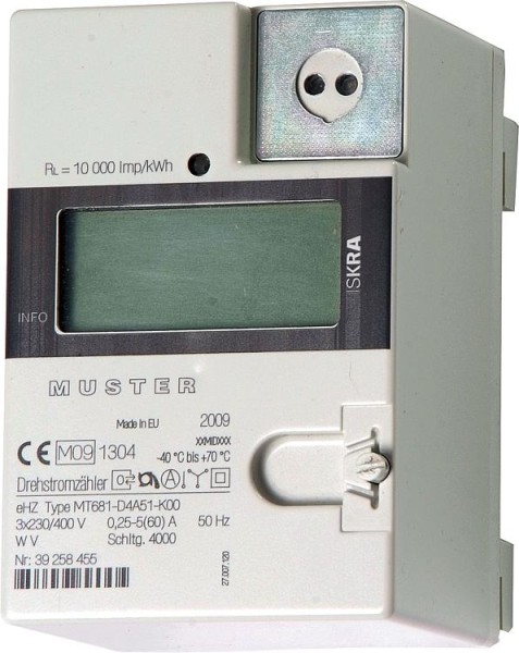 eHZ Drehstromzähler 240560MID 3x230V/400V, 50Hz, 6(60)A MSB-Schnittstelle, 1 Tarifwerk