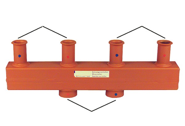 Kesselverteiler-Ovalflansch Typ 60-12,5Oval-Fl. zwei Heizgruppen