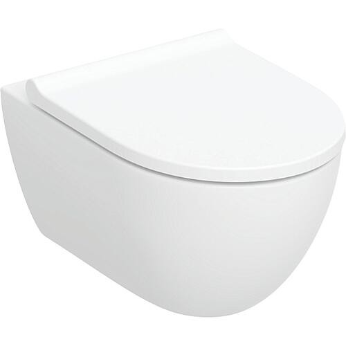 Combi-Pack Geberit Acanto Wand-Tiefspül-WC, weiß, spülrandlos WC-Sitz Softclose, QuickRelease, Turbo