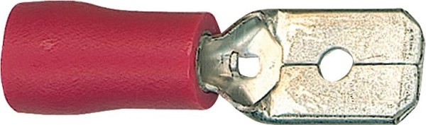 Flachstecker halbisoliert bis 1,5 mm2, 6,3 x 0,8 mm Farbe rot, VPE = 100 Stück