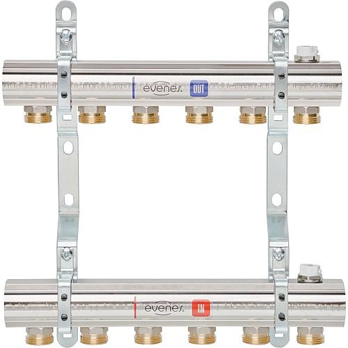 Heizkreisverteiler Evenes Typ M1.6, DN25(1") Messing, 6 Heizkreise