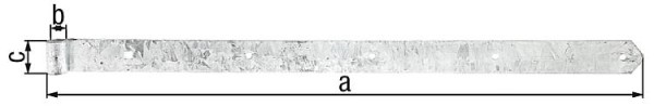 Ladenband gerade / abgerundet 800 x 45 mm, ø 16 mm, feuerverzinkt