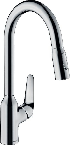 Spültischmischer Hansgrohe 220 Focus M42, mit herausziehbarer Geschirrbrause, schwenkbar