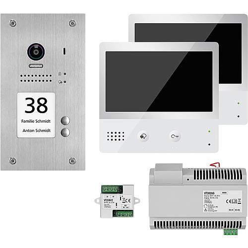 Video-Türsprechanlage VT200 UP 1xTürsprechstelle, 2xTaste 2xTouch-Komfort-Innenstation