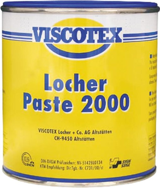 Locher-Paste 2000/950g Dose Dichtungspaste für Gas/Wasser DVGW in Verwendung mit Hanf