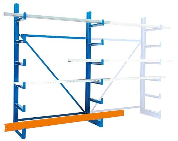 Kragarmgrundregal einseitig mit 6 Ebenen, 2000x1250x620mm, Feldlast 1200Kg