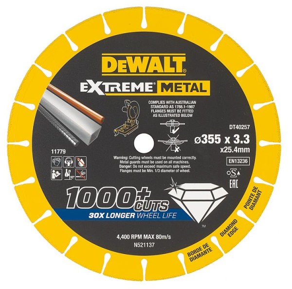 Diamant-Trennscheibe DeWALT DT40257-QZ, Ø350x3,3x25,4mm