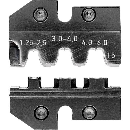 KNIPEX Crimp-Systemzange Fahnenstecker und unisolierte offene Steckverbinder 1,25 - 2,5 & 3,0 - 6,0