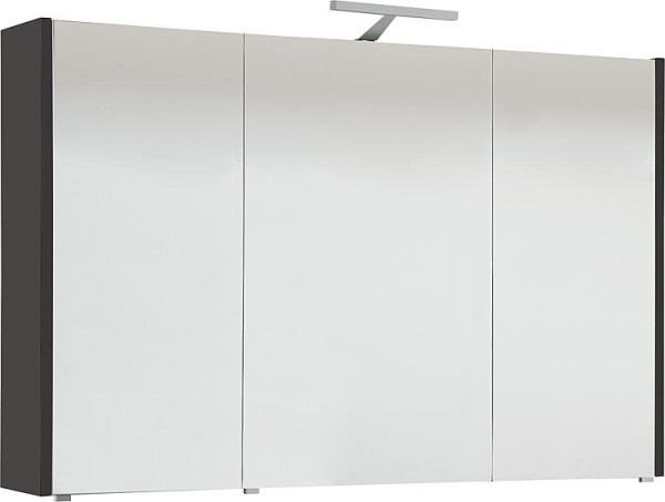 Spiegelschrank mit Beleuchtung anthrazit Hochglanz 3 Türen 1050x750x188mm