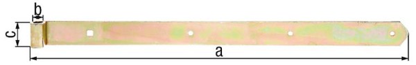 Ladenband gerade/abgerundet 500x40mm, d=13mm, gelb verzinkt