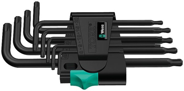 Winkelschlüsselsatz WERA 9-teilig, TORX® T8 - T40 mit Kugelkopf, BlackLaser