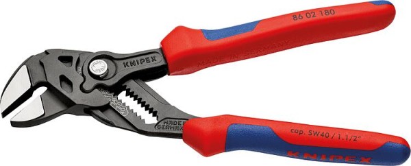 Zangenschlüssel KNIPEX brüniert L=180 mm mit Mehrkomponenten-Griff