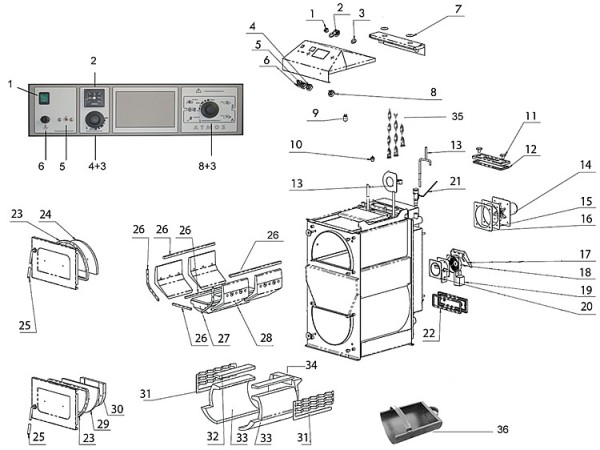 Atmos Rauchgasthermostat für Belimo Stellmotor