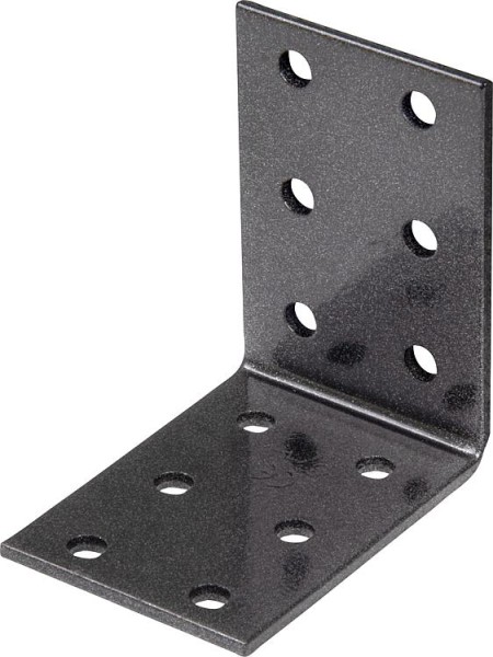 Lochplattenwinkel DURAVIS® 60 x 60 x 40 mm, Material: Stahl, sendzimirverzinkt, Oberfläche: schwarz-