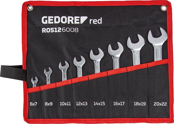 Doppelmaulschlüsselset GEDORE red 8-teilig, kurz SW 6-22mm