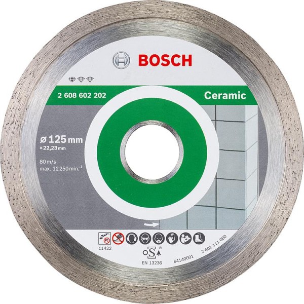 Diamanttrennscheibe BOSCH Standard for Ceramic für Fliesen Ø 125 x 22,23 x 1,6mm