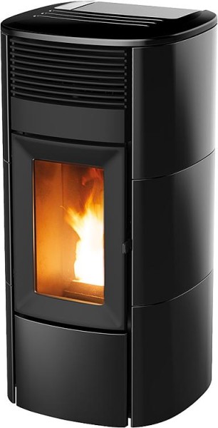 Pelletofen Club Comfort Air 12 M3 Maestro Grundgerät mit Verkleidung Keramik Schwarz, 11,9 KW