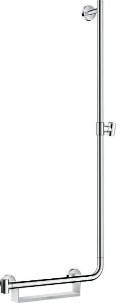 Brausestange Hansgrohe Unica Comfort 1100mm weiß/chrom mit Korb, Rechts