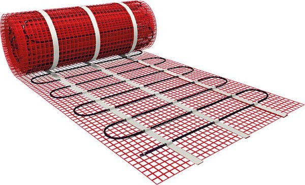 Dünnbett Heizmatte z.Einbau in Fliesenkleber, 6,0x0,5m=3,0m², 450W