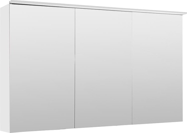 Spiegelschrank Lossa mit LED-Aufsatzleuchte 3 Türen weiß matt 1200x750x194 mm