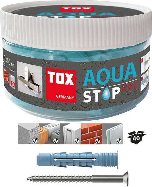 TOX Allzweckdübel Aqua Stop Pro 6x38 mm + Schraube in Runddose VPE: 40