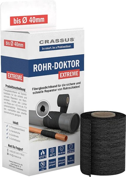 Rohr-Doktor Extreme CPW 040 bis Rohr-D: 40mm GFK, Tmax: +210°C, PN 50 bar