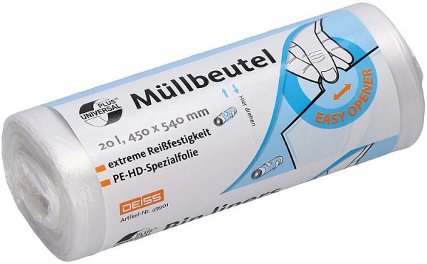 UNIVERSAL PLUS ® - Müllbeutel aus HDPE 20 l, VPE 50 Stück