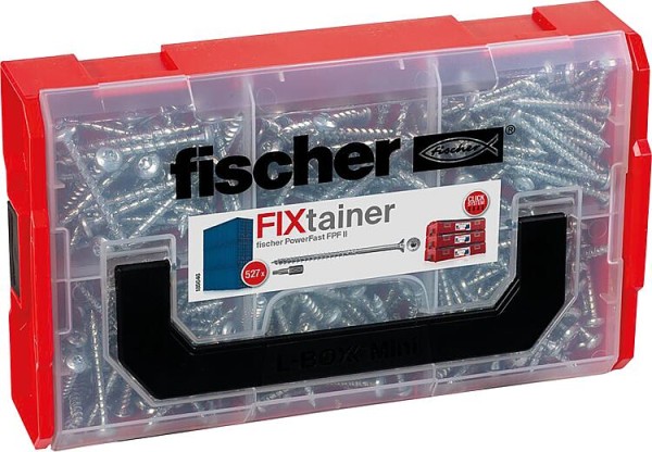 Schraubensortiment, FixTainer PowerFast II, Senkkopf Teilgewinde, Torx® + Bit, 525- teilig