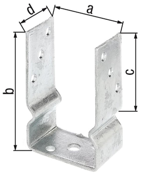 Pfostenträger U-Form, Typ 451, 91x150mm, feuerverzinkt