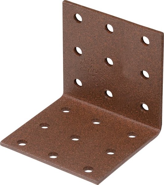 Lochplattenwinkel DURAVIS® 60 x 60 x 60 mm, Material: Stahl, sendzimirverzinkt, Oberfläche: rostbrau