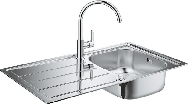 Grohe Bau Spülen Bundle aus Edelstahlspüle K200 + Spültischmischer Edge