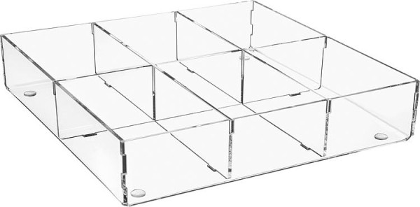 Sortierbox aus Plexiglas transparent 240x240x50mm Bad Badezimmer Schublade Box