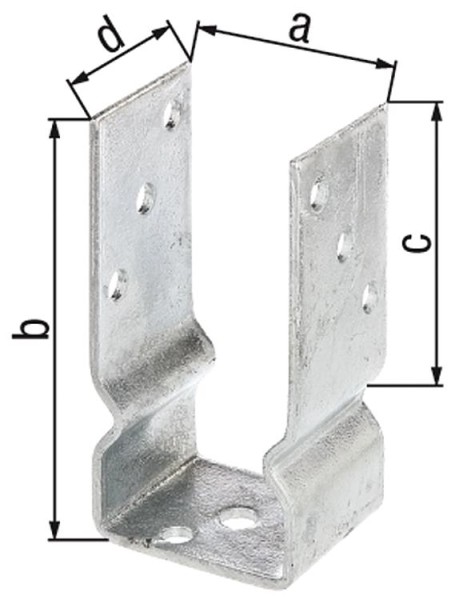 Pfostenträger U-Form, Typ 451, 71x150mm, feuerverzinkt