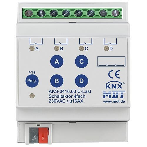 Reiheneinbaugerät Schaltaktor 24-fach, 12TE, REG, 16 A, 230 V AC, C-Last, Standard, 140 µF AKS-2416.