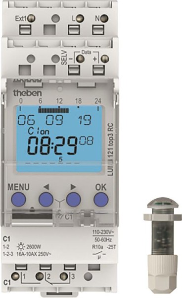 Dämmerungsschalter theben LUNA 121 top3 RC EL, 220-240V Einbau-Lichtsensor, Digital