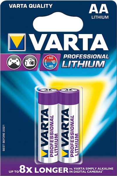 Batterie Varta Professional Lithium LR6AA Mignon VPE= 2 Stück