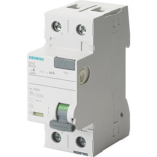 FI-Schutzschalter Siemens, 2-polig, TypA, 40A, 30mA, N-Links, 5SV3314-6KL